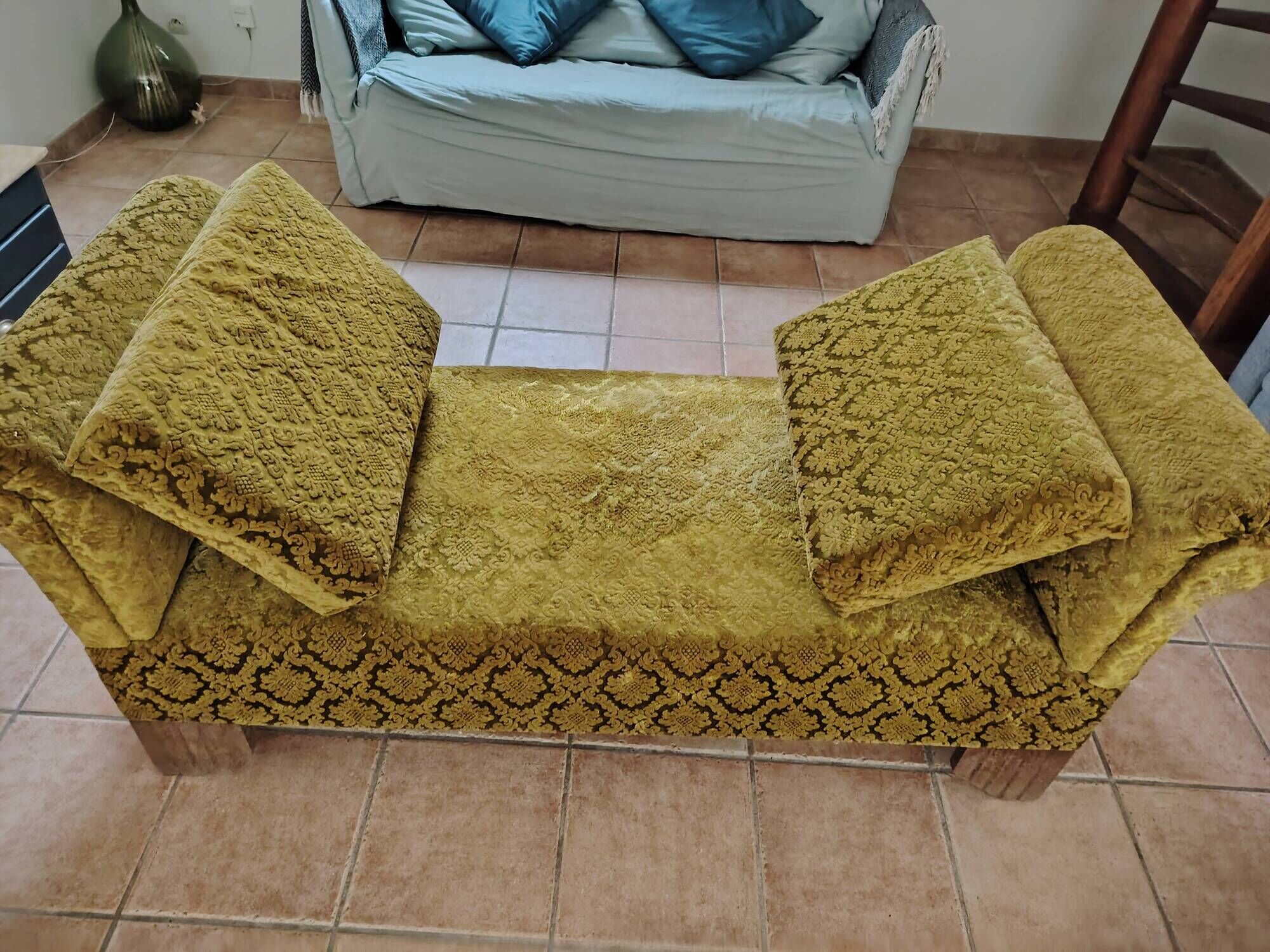 Méridienne art déco en velours