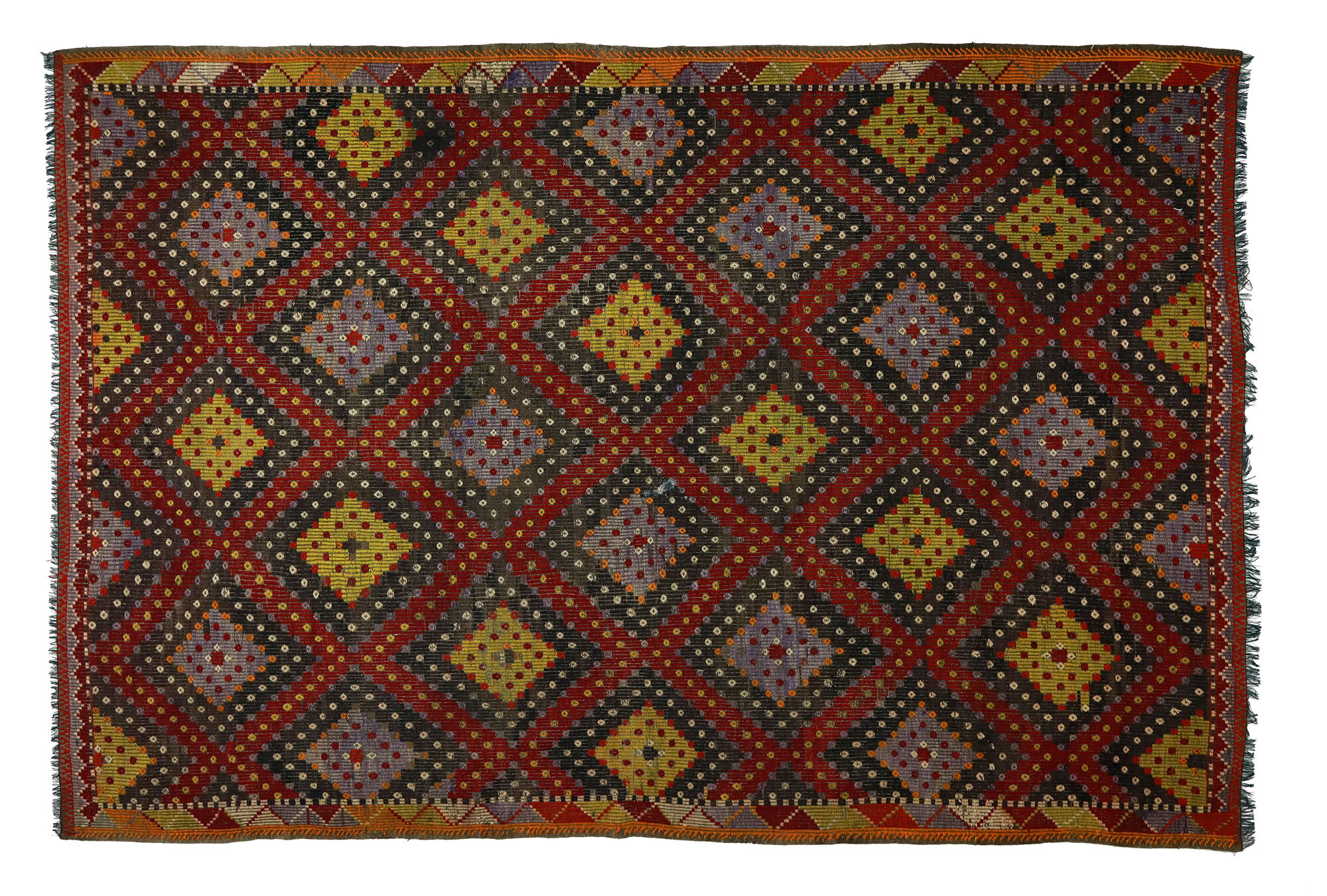 Anatolian handmade kilim rug 272 cm x 191 cm