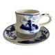 Tasse à café et soucoupe en Delft Blue peintes à la main