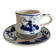 Tasse à café et soucoupe en Delft Blue peintes à la main