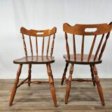 Set of 4 country style chairs, 80s