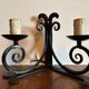 Vintage black wrought iron wall sconce with 2 lights – 1950s/60s