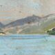 Painting "Mountain Lake", Pastel on paper, framed