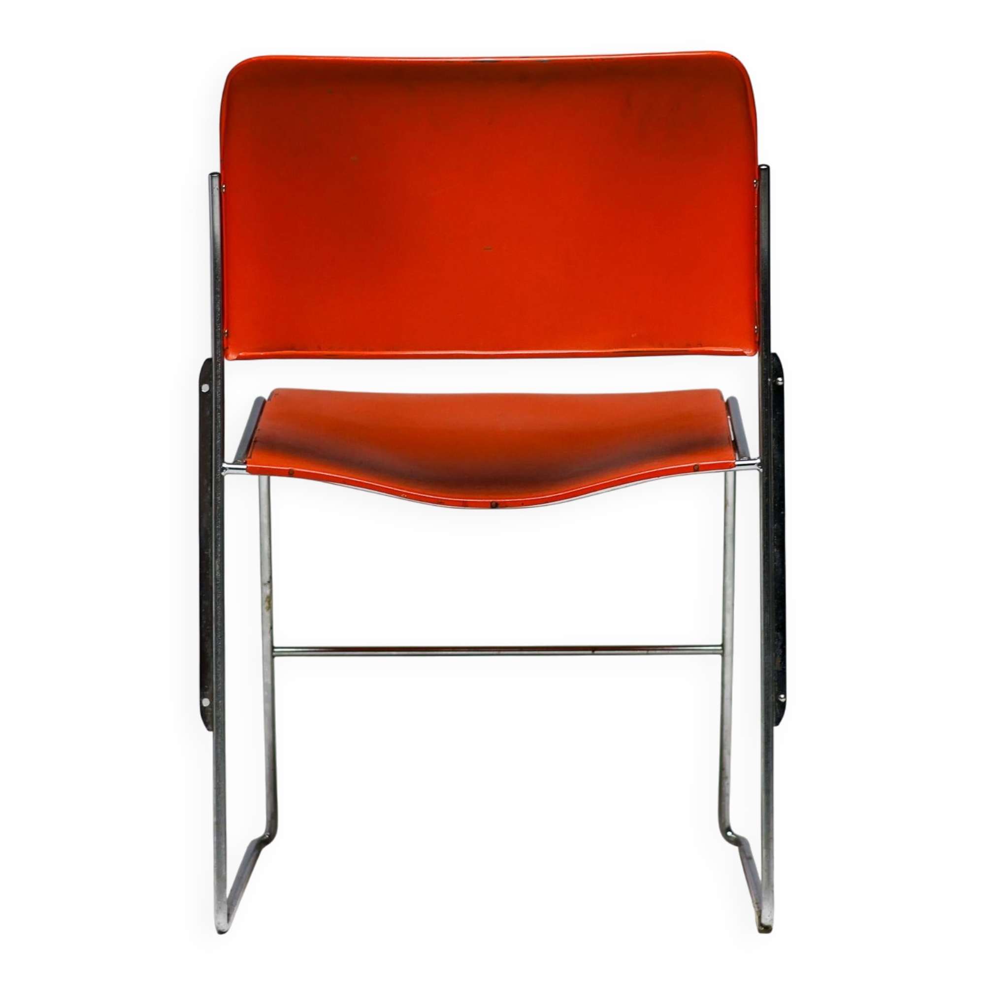 Chairs 40/4 by David Rowland - Red and Brown, Vintage 1970s, Made in the USA