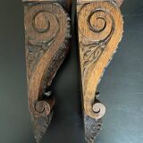 Carved wooden ornaments or consoles