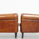 Set of 2 Vintage Sheepskin Leather Design Chairs