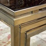 Set of 3 brass nesting tables by Guy Lefevre for Maison Jansen