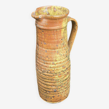 Old large glazed stoneware pitcher