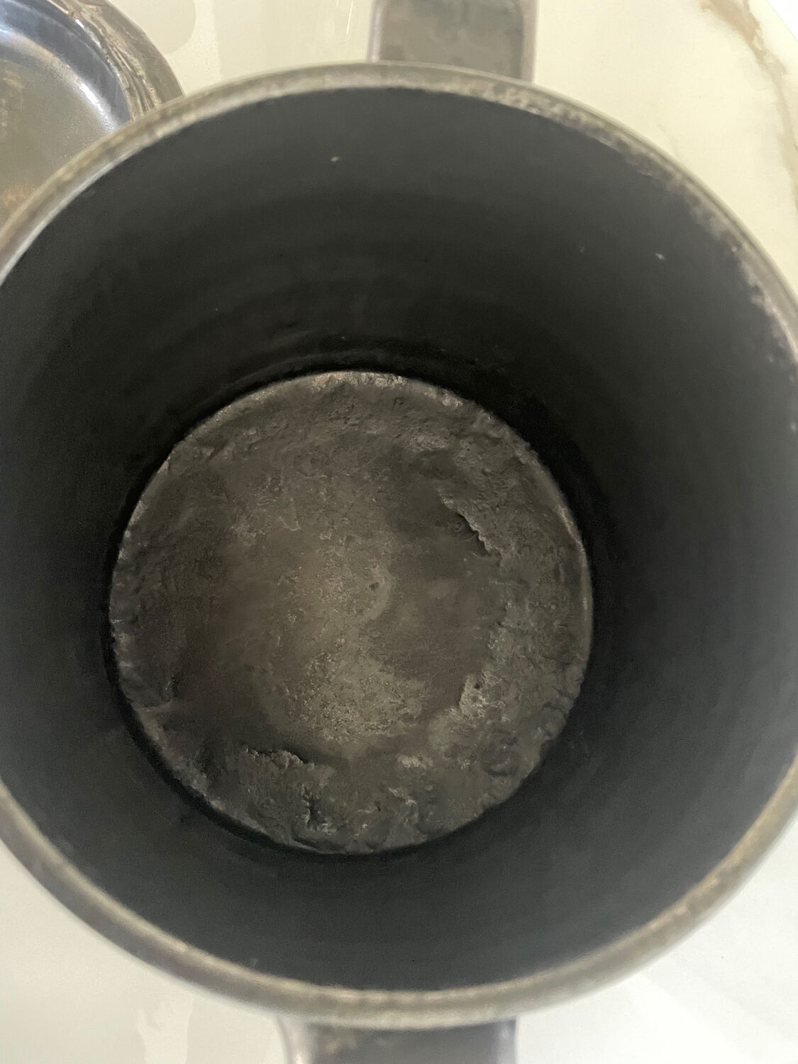 Black ceramic covered pot – Vallauris, 1950s