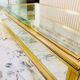 Coffee table with 2 brass and glass tops signed Pierre Vandel Paris, circa 70s.