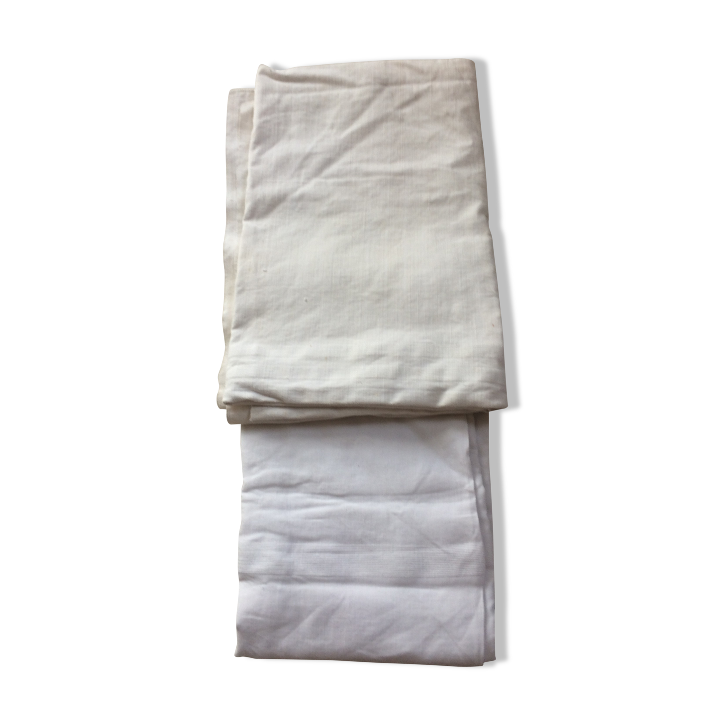 2 old white linen coats