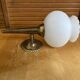 Arlus lunel wall torch light gold metal + white opaline mid-century
