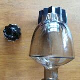 Pair of deco deco deco decanters smoked glass