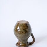 Small pitcher in dark brown glazed stoneware 1970