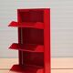 Red metal shoes storage cabinet