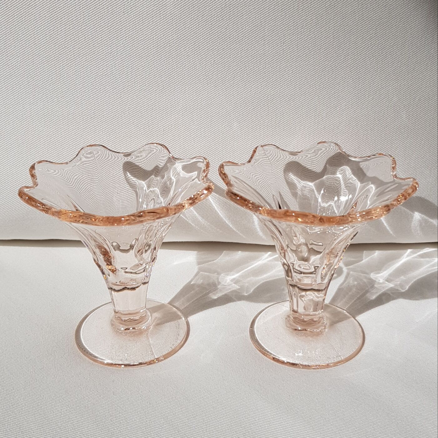 Coffret de 2 gobelets à dessert à la crème glacée en verre rose La Rochere