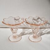 Coffret de 2 gobelets à dessert à la crème glacée en verre rose La Rochere