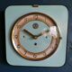 Horloge formica vintage pendule murale silencieuse carrée "SMI vert doré"