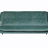 Canapé des années 1950 en velours bleu