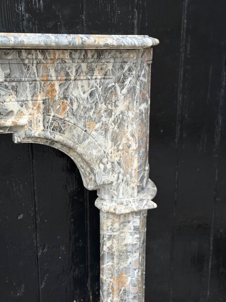 Regency fireplace in grey Ardennes marble, 18th century