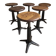 Ensemble de 6 tabourets industriels réglables Singer anciens, France, vers 1900–1930