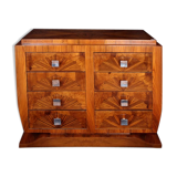 Tulip-shaped art deco dresser in precious wood marquetry