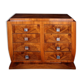 Tulip-shaped art deco dresser in precious wood marquetry