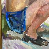 Oil painting on cardboard signed dimensions: height -42cm- width -33cm-
