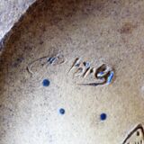Pitcher in flambé sandstone of Rambervillers signed Kythera and United