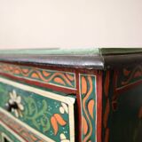 Hand painted wooden bedside table