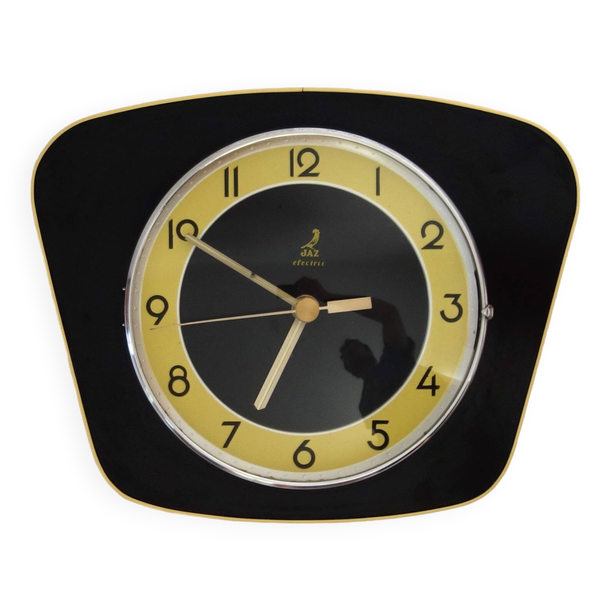 Jaz clock vintage yellow formica