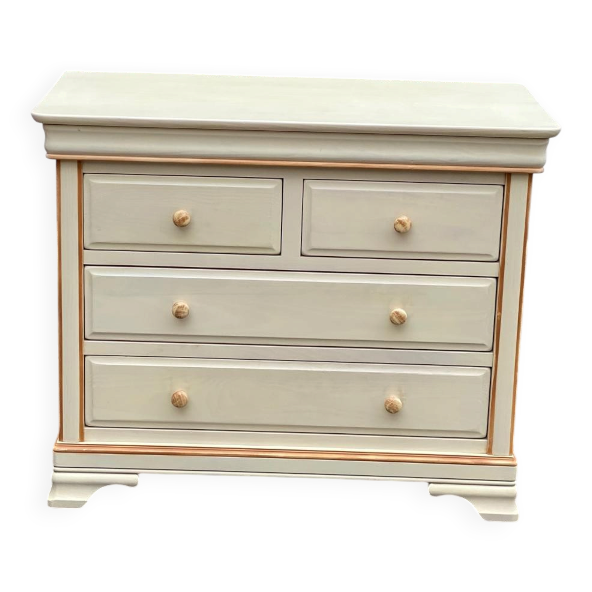 Commode bohème chic Louis Philippe beige