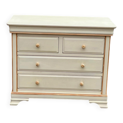 Commode bohème chic Louis Philippe beige