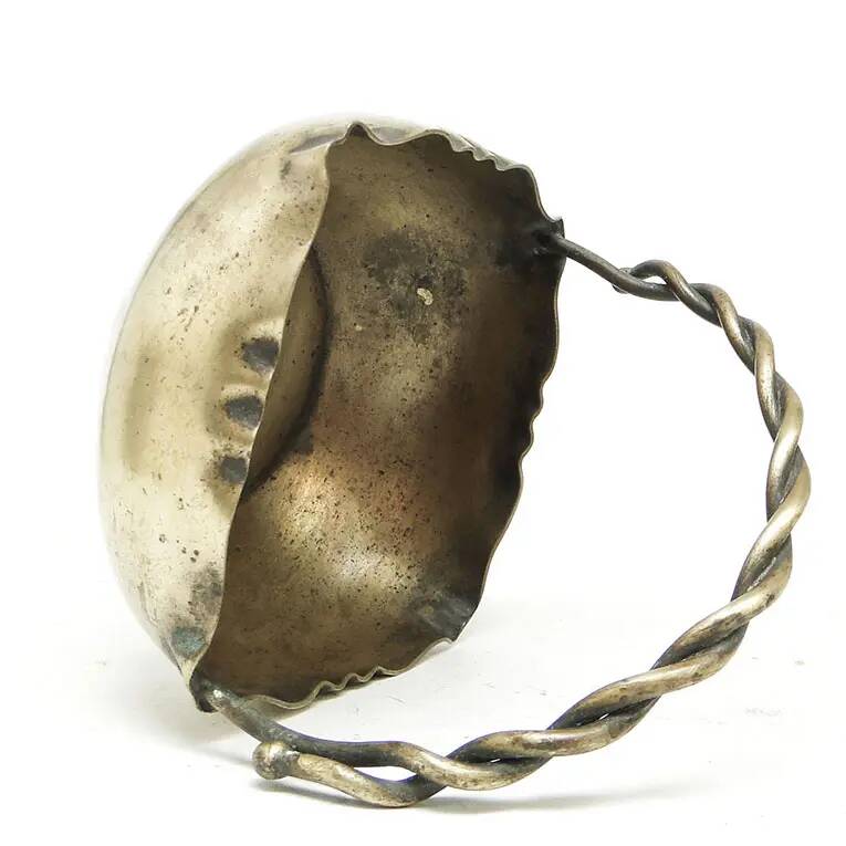 Basket sugar bowl, Art Nouveau, silver-plated brass, Norblin, Poland, early 20th century