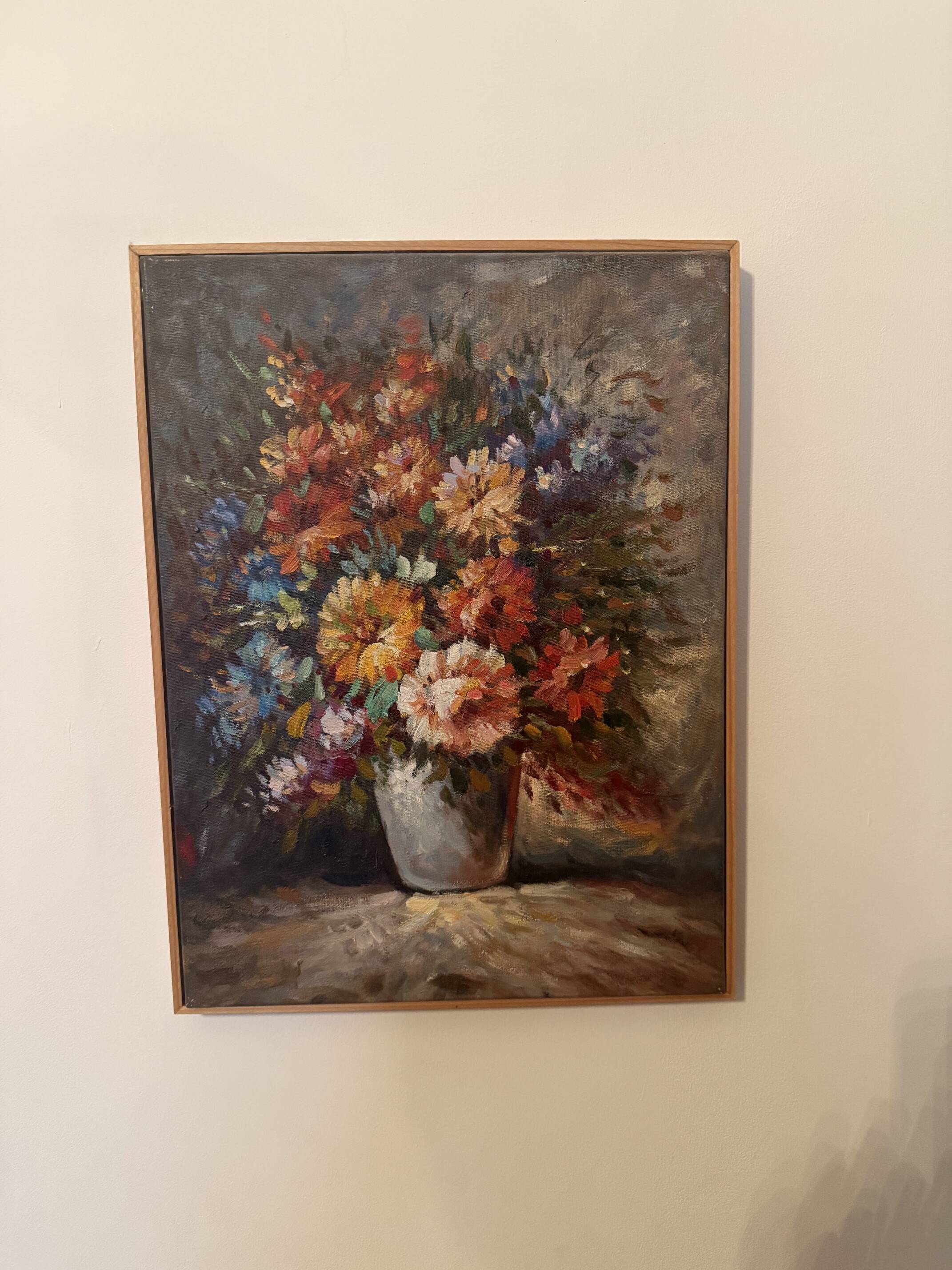 Oil on canvas flower bouquet