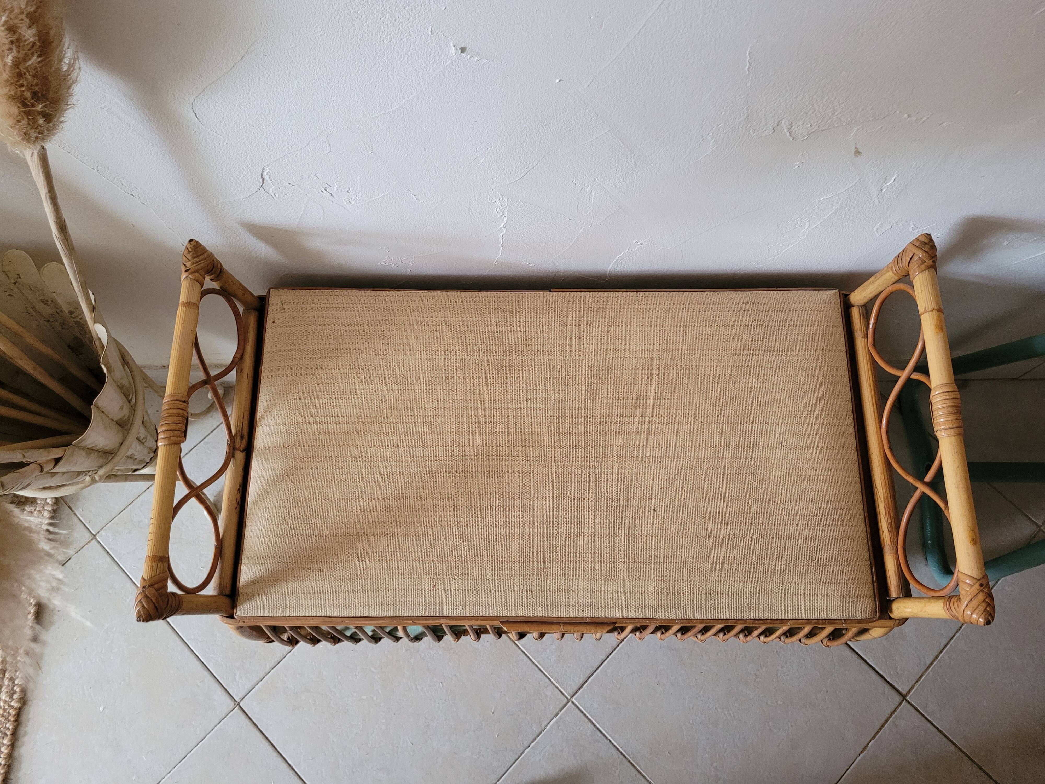 Rattan bench chest