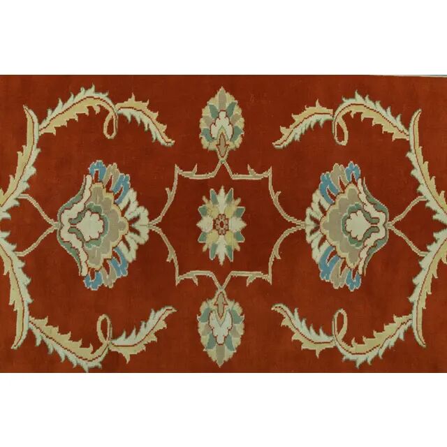 1970s Vintage Turkish Oushak Handmade Wool Cotton Orange Area Rug 173x230