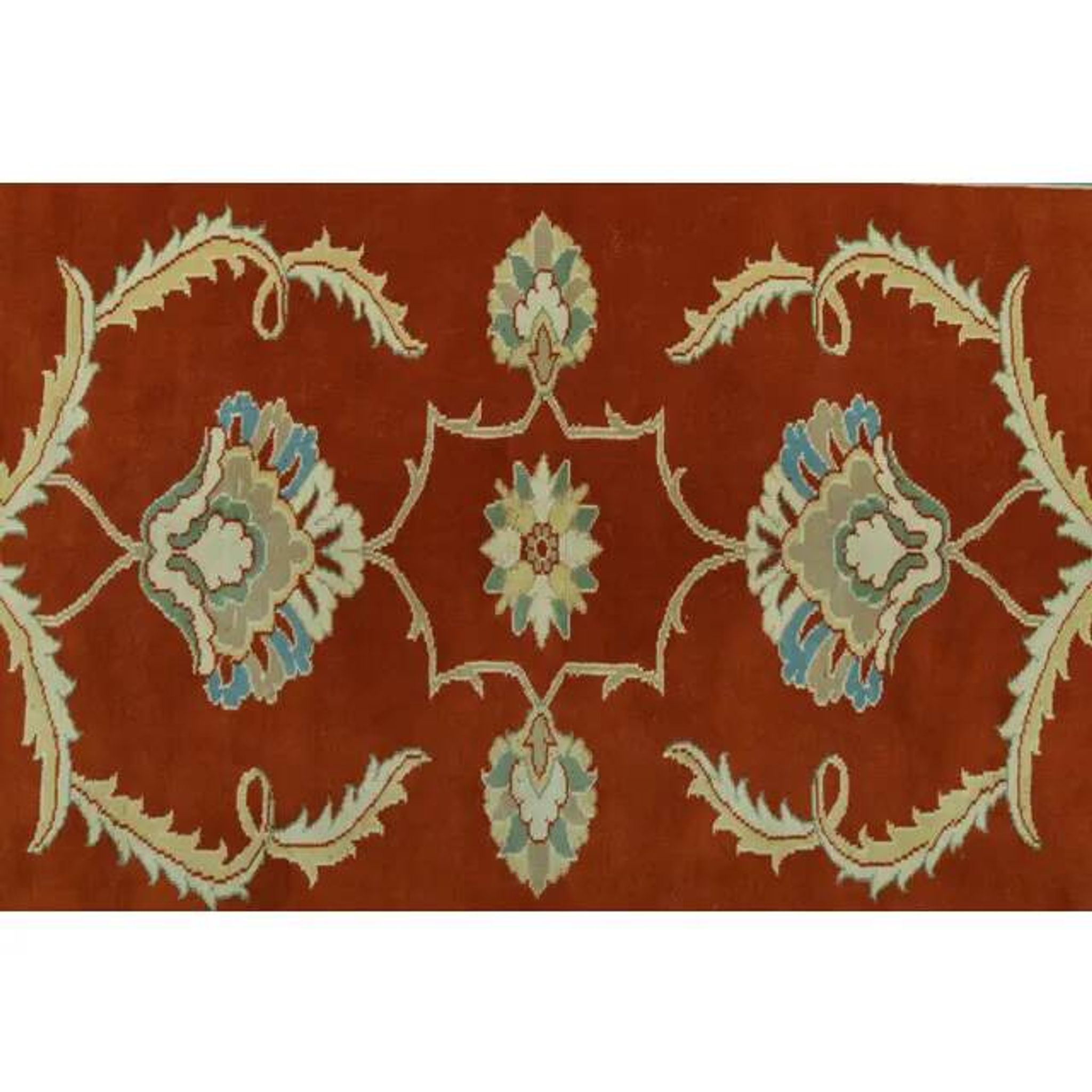 1970s Vintage Turkish Oushak Handmade Wool Cotton Orange Area Rug 173x230