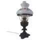 Mid-century Czech cast iron glass lamp vintage floral shade home lighting