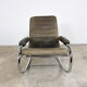 Fauteuil à bascule vintage en cuir italien