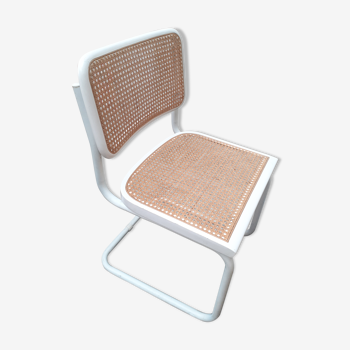 Chaise Cesca blanche Marcel Breuer edition italienne années 70