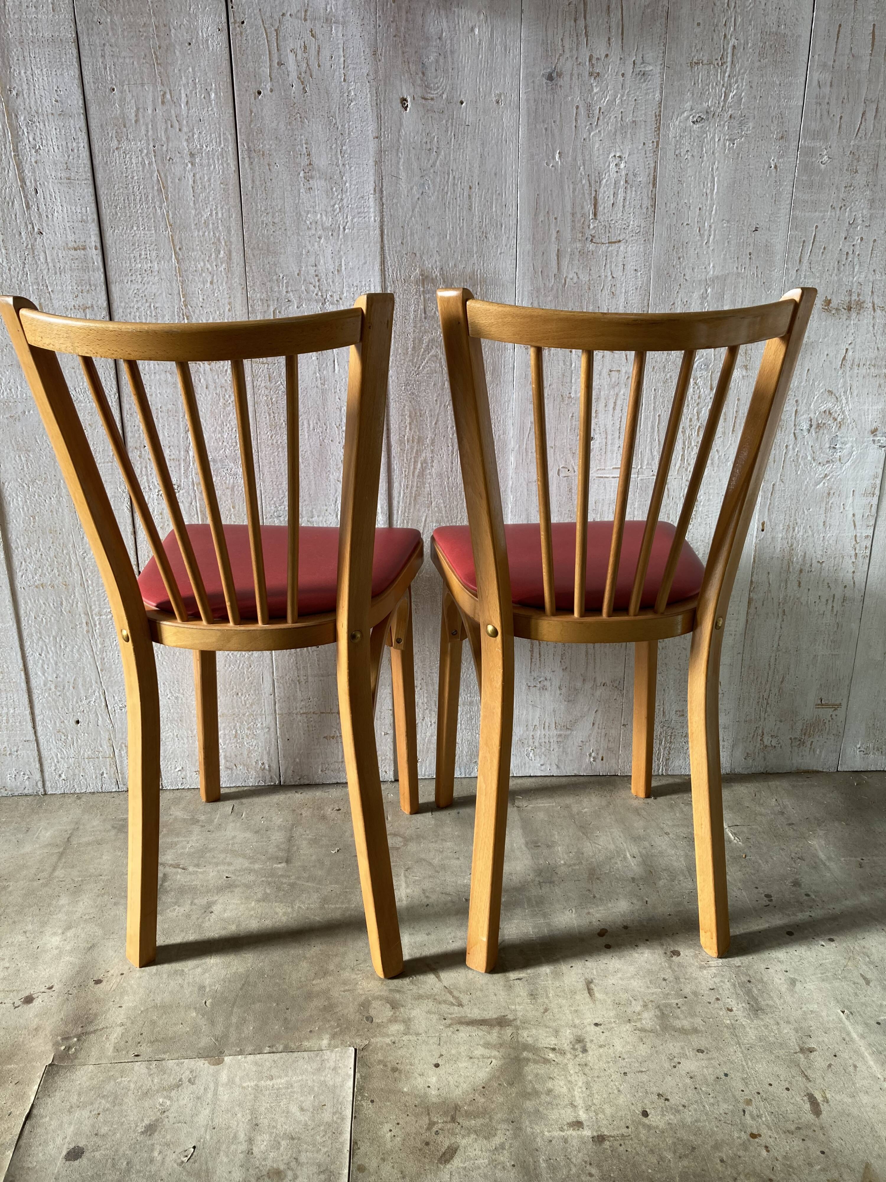 Set of 4 mismatched bistro chairs