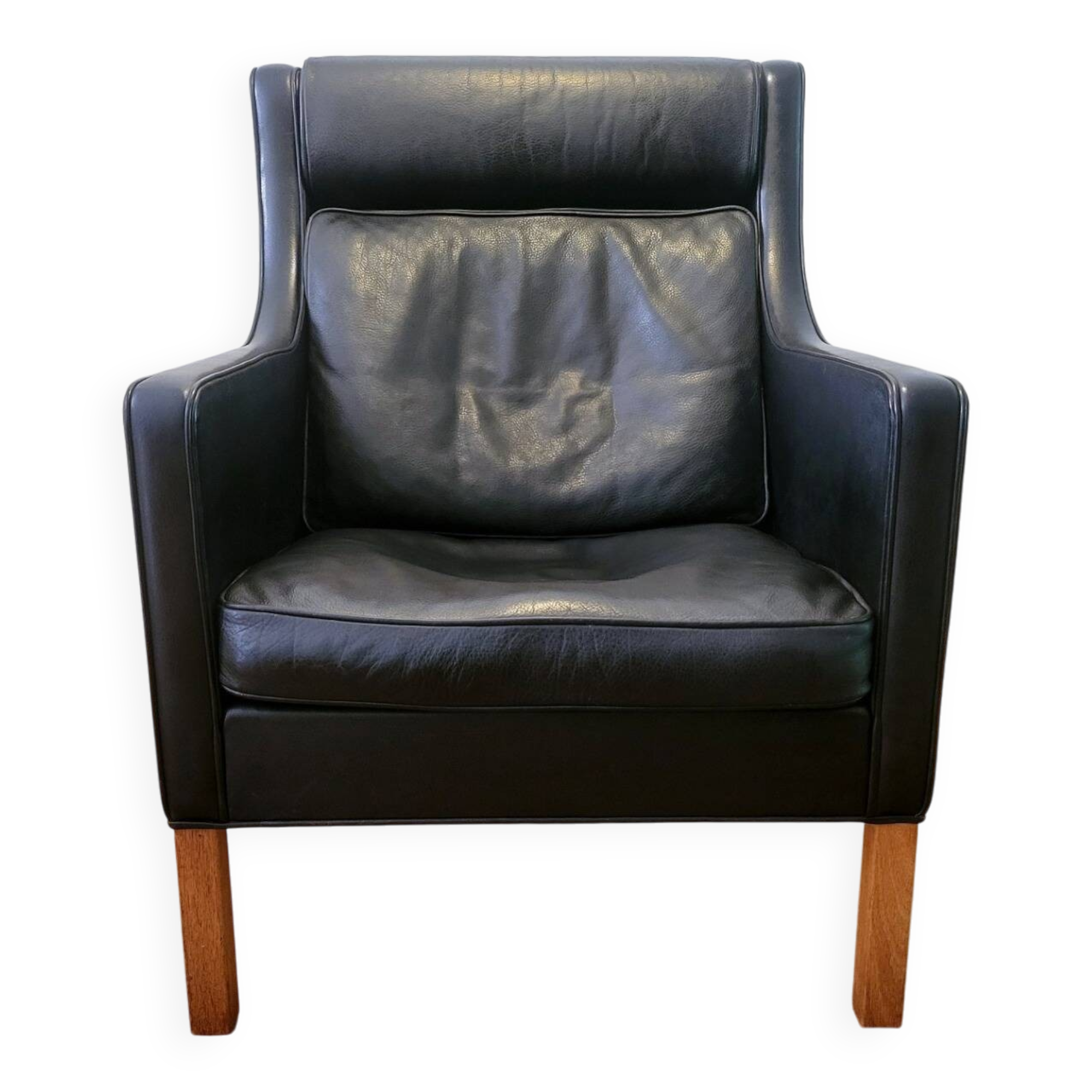 Vintage wingback chair 2431 with ottoman by Børge Mogensen for Fredericia