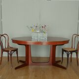 Scandinavian style oval table in central foot with extensions