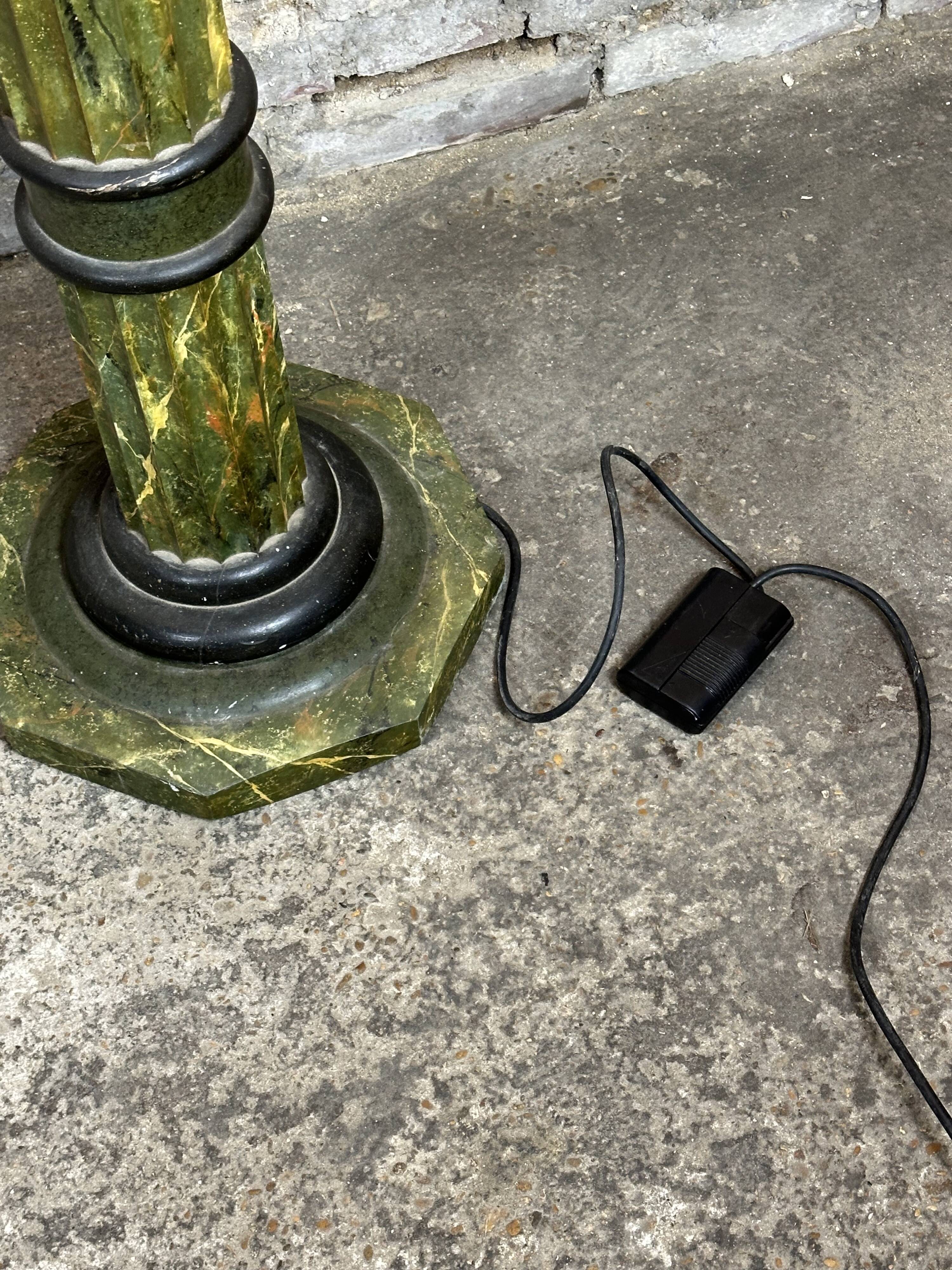 Louis XVI style carved wooden halogen column