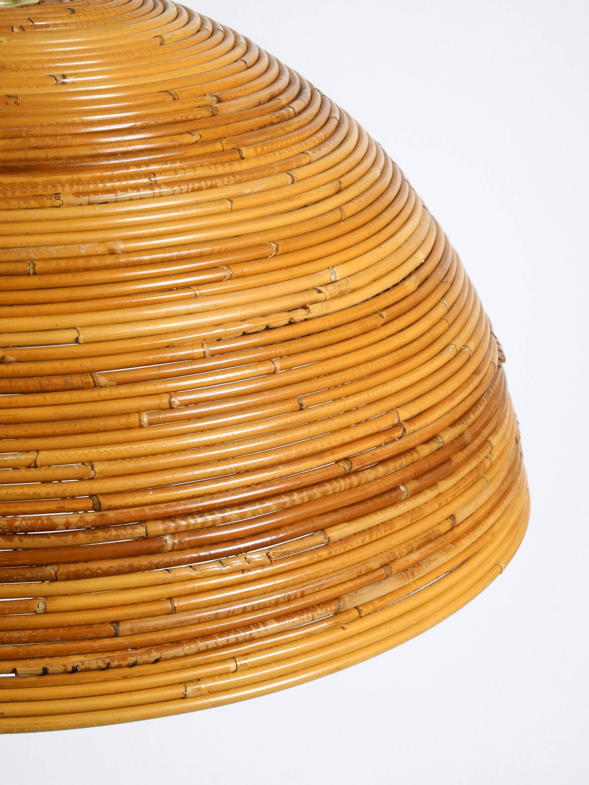 Italian 1970s bamboo ceiling pendant lamp | Ø 72 cm | Vivai del Sud