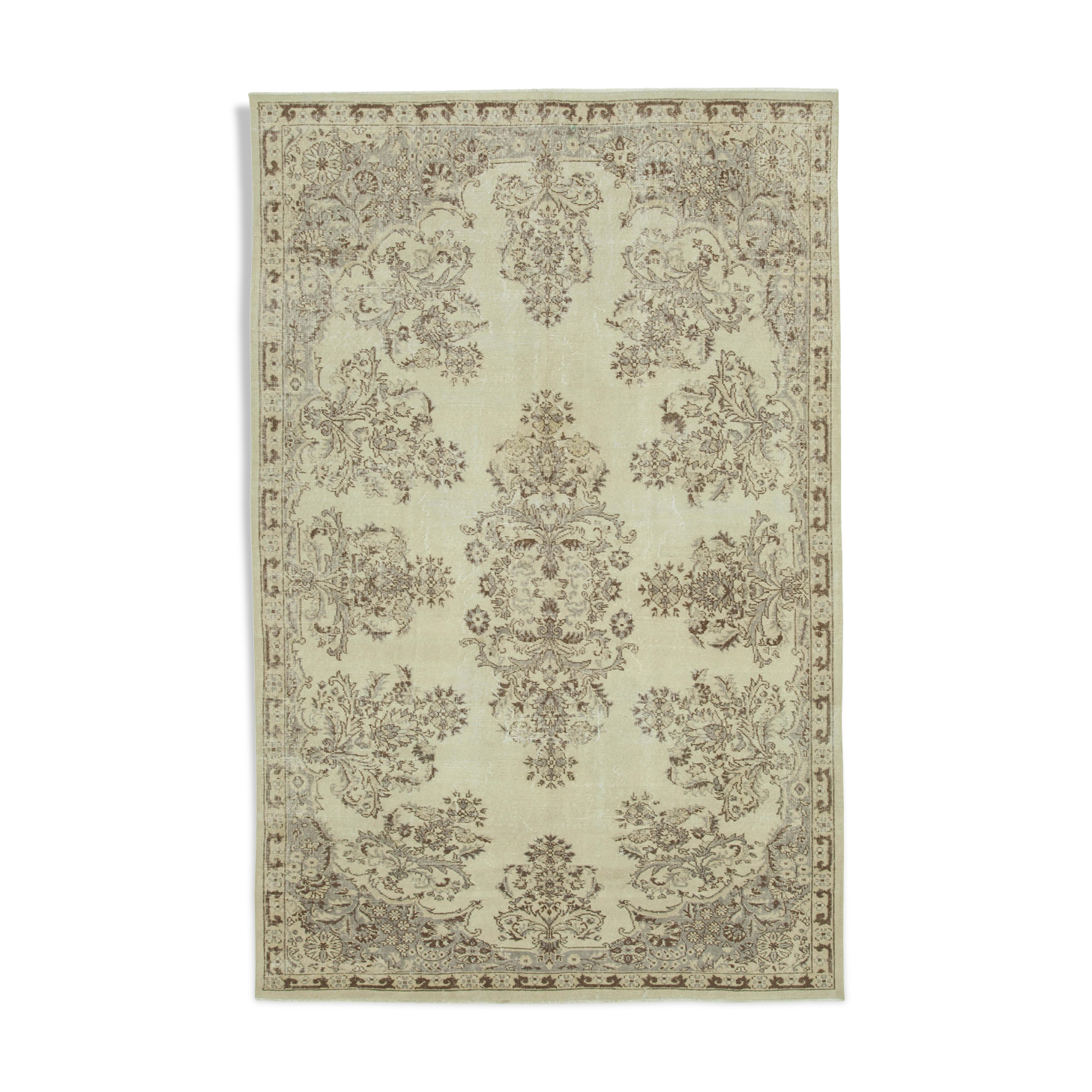 Handmade Vintage Oriental Beige Carpet 195 cm x 308 cm - 36585