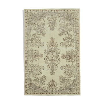 Tapis Beige Oriental Vintage Fait à la Main 195 cm x 308 cm - 36585