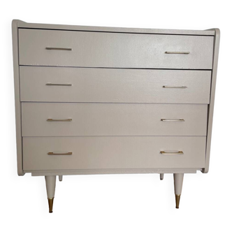 Chest of drawers painted in taupe, 1950