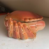 Earthenware crab box signed Michel Caugant